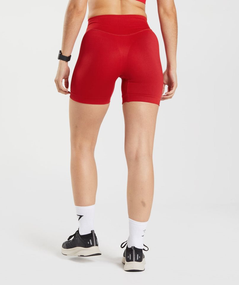 Women's Gymshark Sweat Seamless Sculpt Shorts Red | NZ 6WEDRZ